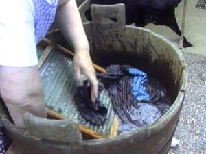 Hand weekly washing process circa 1930s