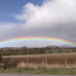 The rainbow indication a shower of rain
